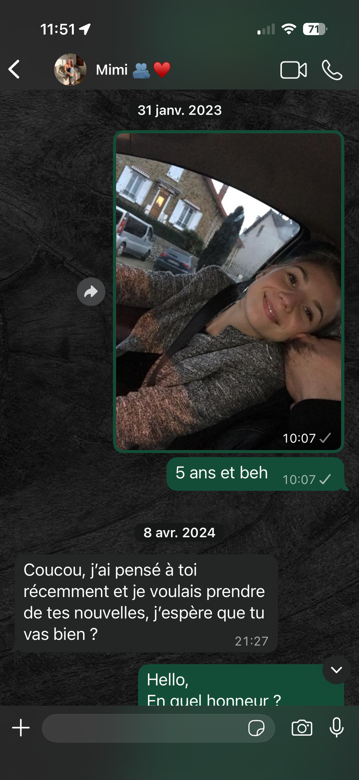 Le message de retour